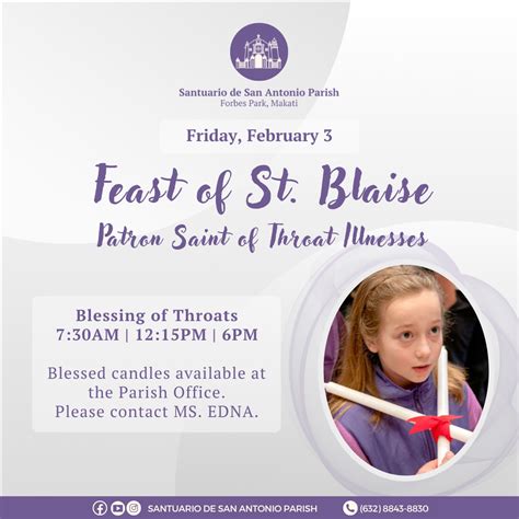 Feast Of St Blaise Viber X Santuario De San Antonio Parish