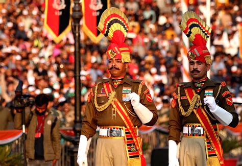 Border Security Forcebsf Personnel During The Beating Retreat Ceremony