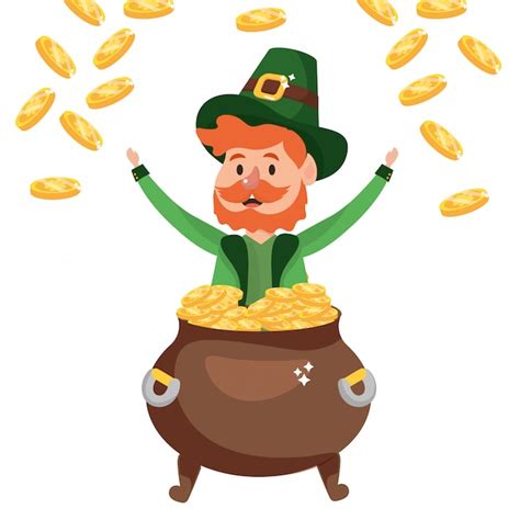 Premium Vector Leprechaun With Pot Of Gold