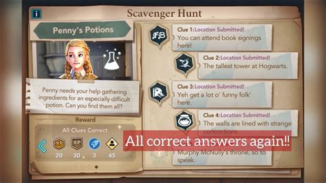 Pennys Potions Scavenger Hunt Solved Harry Potter Hogwarts Mystery