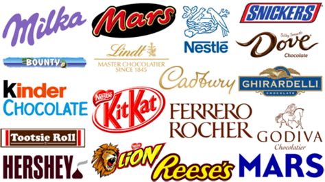 American Chocolate Bar Brands And Logos