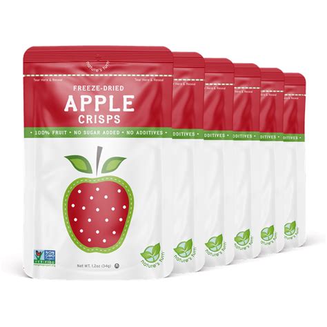 Natures Turn Freeze Dried Apple Crisps 6 Pack 1 20oz