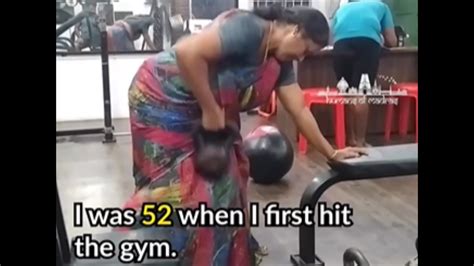 Viral Video 56 Yo Saree Clad Woman Works Out At Gym With Bahu