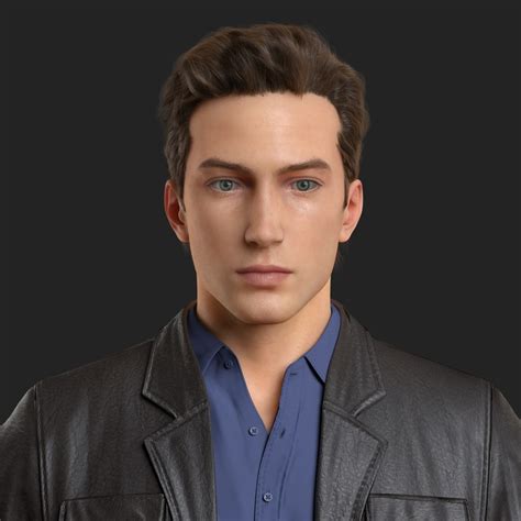 3d Male Character Realistic Hair Model