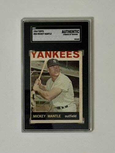 Mickey Mantle Topps New York Yankees Mlb Baseball Card Sgc