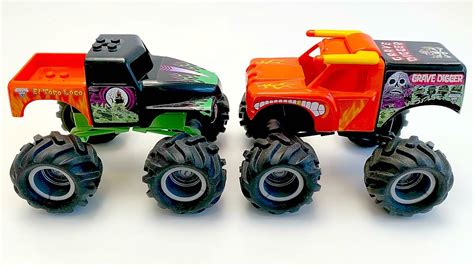 Grave Digger Vs El Toro Loco Monster Jam K Nex Monster Trucks Hot Wheels Youtube