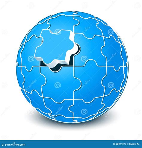 Spherical Puzzle Stock Vector Illustration Of Jigsaw 22971277