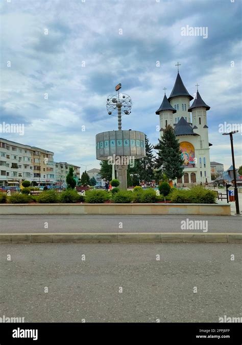 Falticeni Romania September 26 2022 Main Square With Orthodox