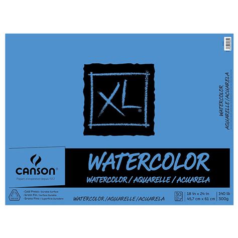 26341 CANSON XL Watercolour Pad 18x24 Inches PALETTE ART SUPPLIES