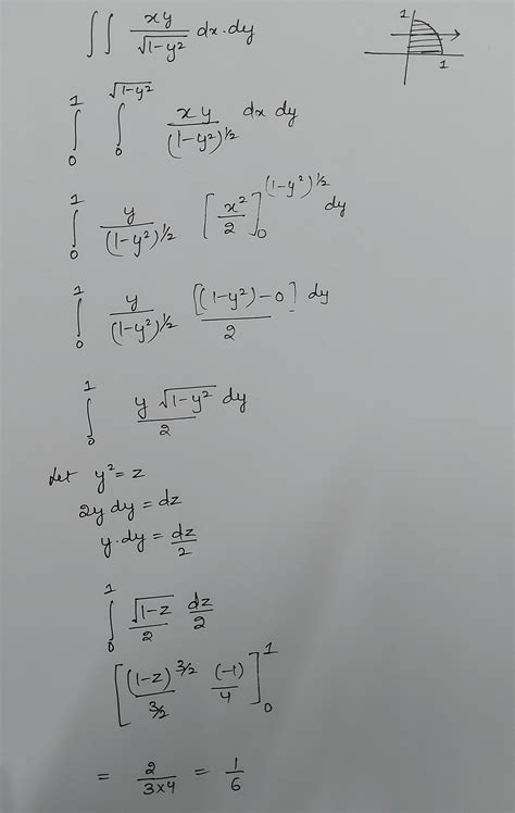 Xy Dx Dy Over The Positive Quadrant Of The Circlex Y2 1 Evaluate J