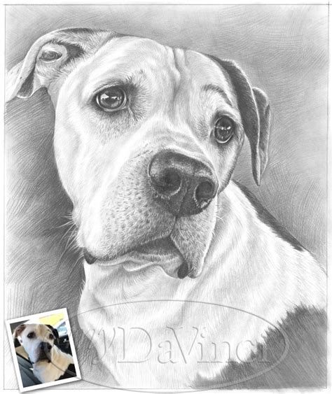 Custom Dog Pencil Sketch Portrait From Photo Sketch My Dog