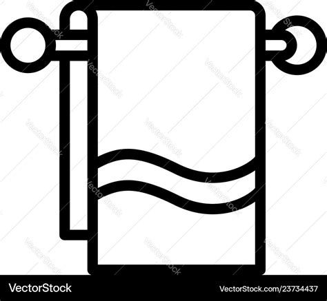 Bath Towel On Hanger Icon Outline Style Royalty Free Vector