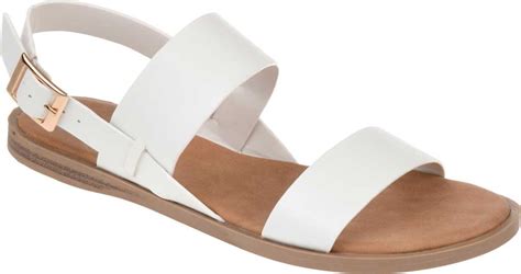 Womens Journee Collection Lavine Flat Sandal White Faux Leather 75 M