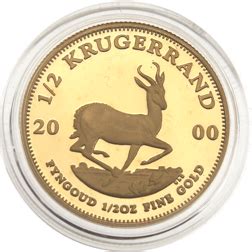 Pre Owned 2000 South African Krugerrand 1 2oz Proof Gold Coin Out Of