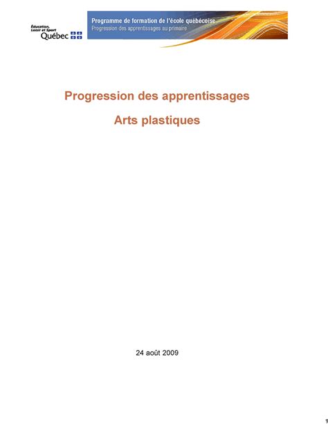 Arts Plastiques Documents Progression Des Apprentissages Arts