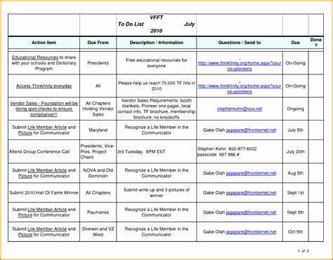 Meeting Action Items Template