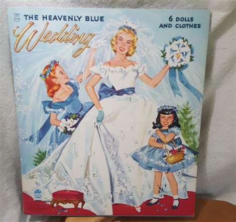 1955 Heavenly Blue Wedding Paper Doll Merrill 2580 Unused Uncut Appears