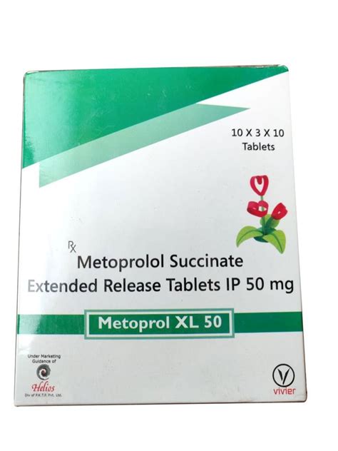 50mg Metoprolol Succinate Extended Release Tablets Ip Packaging Type Box At Rs 486 Box In Mumbai