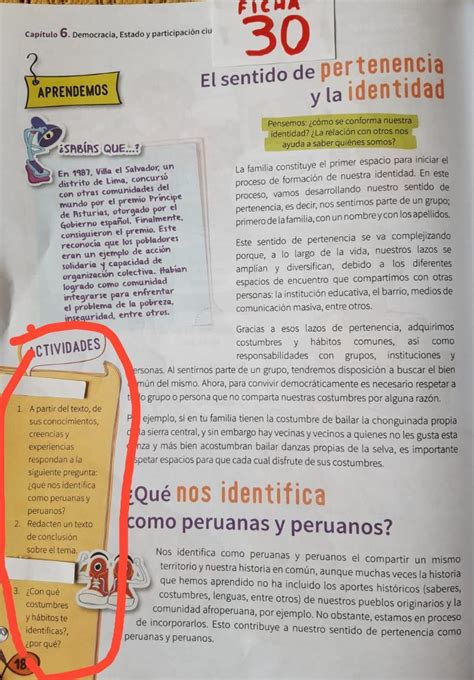 Que Nos Identifica Como Peruanas Y Peruanos Redacten Un Texto