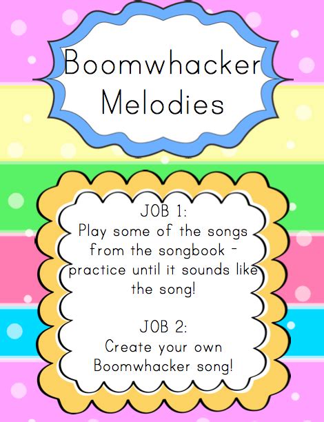 Elementary Music Resources: Centers: Boomwhacker Melodies