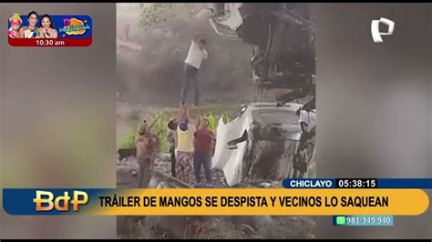 tráiler de mangos se despistó y vecinos lo saquean YouTube