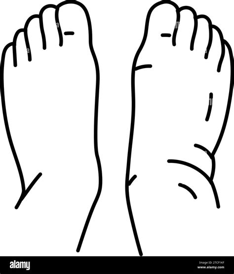 Swollen Ankles Feet Disease Symptom Line Icon Vector Illustration Stock