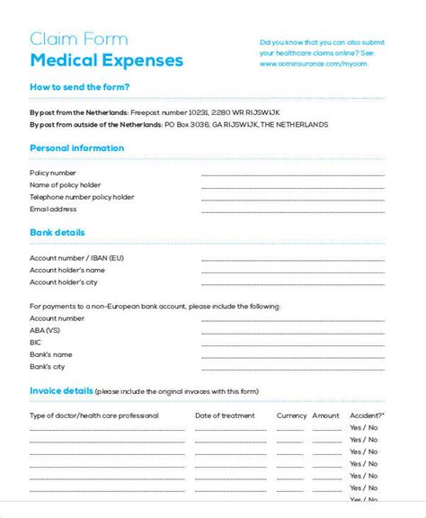 Free Printable Medical Forms In Pdf Claimforms Net