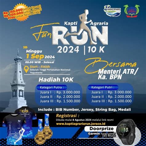 Kapti Agraria Fun Run 2024 1 September 2024 Dinas Pariwisata Daerah