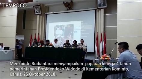 Menkoinfo Paparkan 4 Tahun Kinerja Pemerintahan Jokowi JK Video