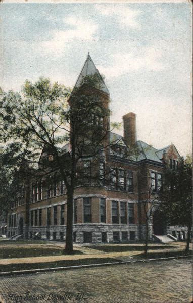 High School Danville, IL Postcard