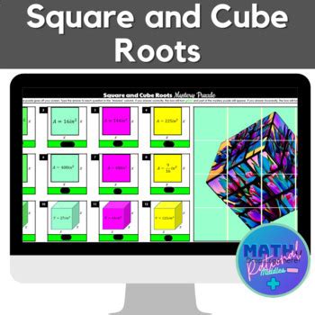 Square And Cube Roots Mystery Picture By Math Rational Middles Tpt