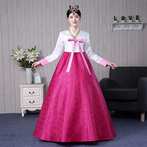 7 Colors Korean Traditional Clothing Cotton Hanbok Korean Costumes Women Asian Style Dresses