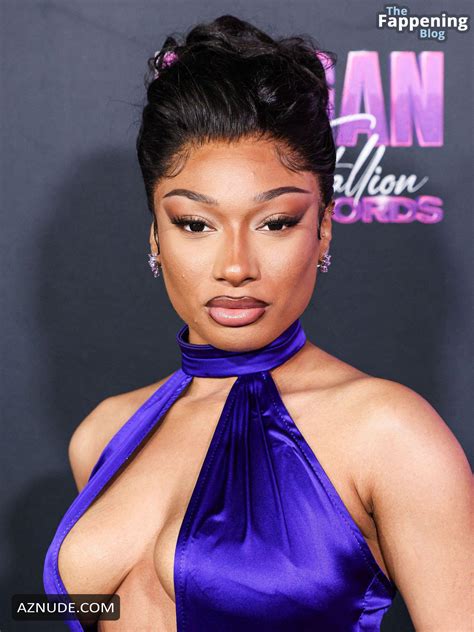 Megan Thee Stallion Sexy Flaunts Her Hot Boobs In A Gorgeous Purple Dress At Megan Thee Stallion
