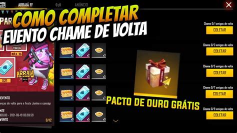 COMO CHAMAR AMIGOS DE VOLTA NO FREE FIRE E GANHAR PACTO DE OURO DE