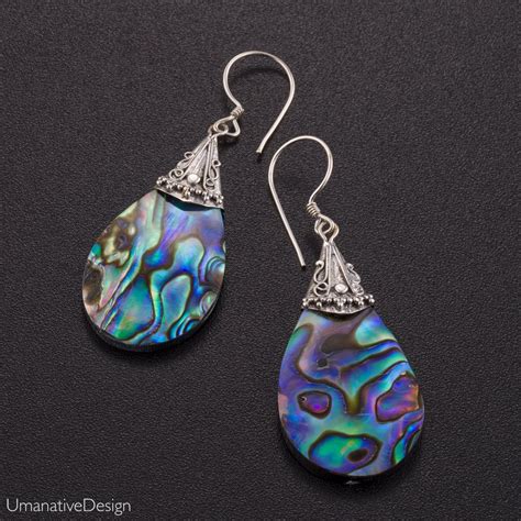 Abalone Sterling Silver Earrings Abalone Jewelry Paua