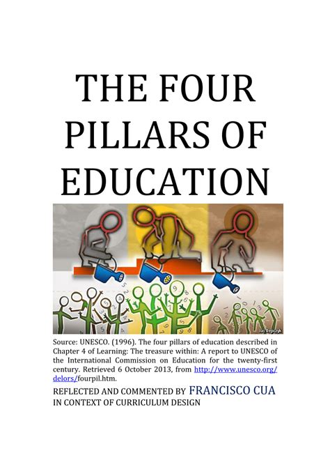 Pdf Unesco Four Pillars Of Education Reflected And Commented By