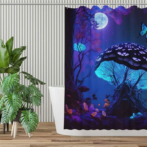 Fungi Fantasy Transform Your Bathroom With The Vibrant Mushroom Moon Shower Curtain Set And