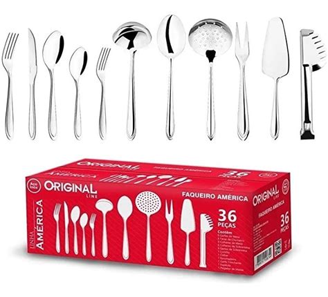 Kit Faqueiro América 36 Peças Aço Inox Original Line Frete grátis