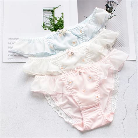 New Japanese Girls Lovely Milk Silk Low Lumbar Gauze Flash Embroidery