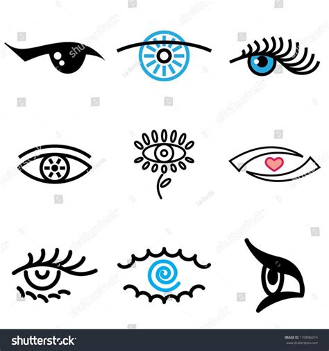 Eye Icons Vector Vector De Stock Libre De Regalías 110896019 Shutterstock Evil Eye Art