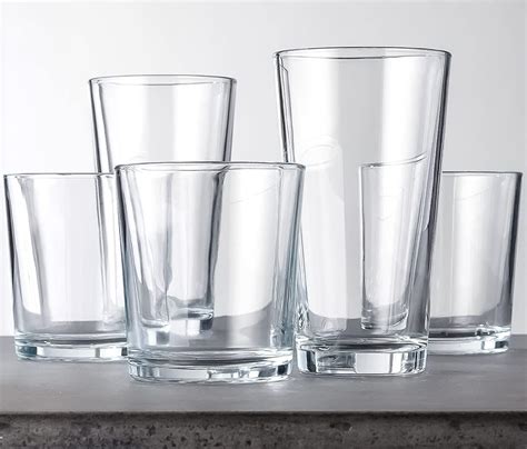 Clear Drinking Glasses Set Of 16 Durable Heave Base Glass Cups 8 Highball