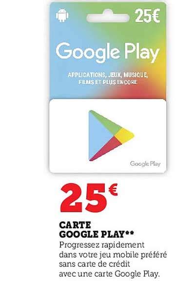 Promo Carte Google Play Chez Super U ICatalogue Fr