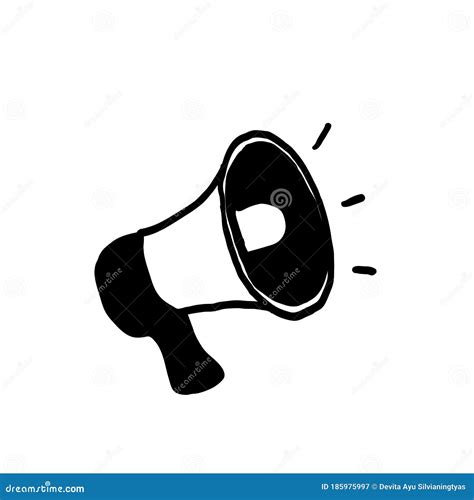 Hand Drawn Doodle Megaphone Illustration Cartoon Vector Stock Vector