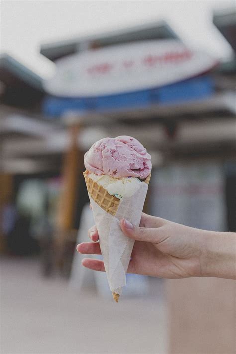 Hd Wallpaper Person Holding Strawberry Ice Cream Person Holding Ice