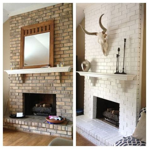 10 Painted Brick Fireplace White HOMYRACKS