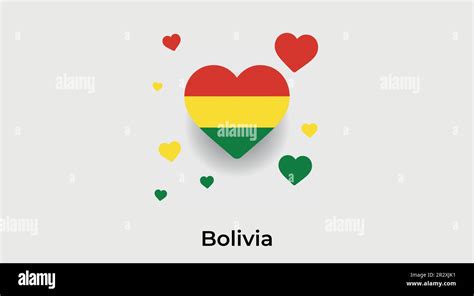 Bolivia Country Heart Love Bolivia National Flag Vector Illustration