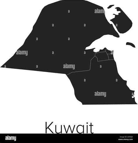 Kuwait Map Vector Illustration Silhouette Outline Kuwait Travel And