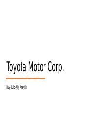 MBA 540 Milestone Three Pptx Toyota Motor Corp Buy Build Ally