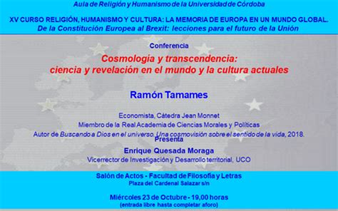 XV CURSO DE RELIGIÓN HUMANISMO Y CULTURA Cosmología y transcendencia