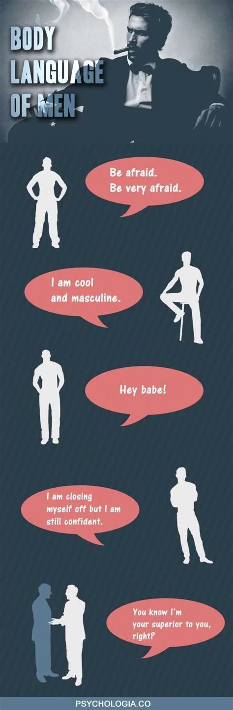 The Body Language Of Men Body Language Infographics That Will